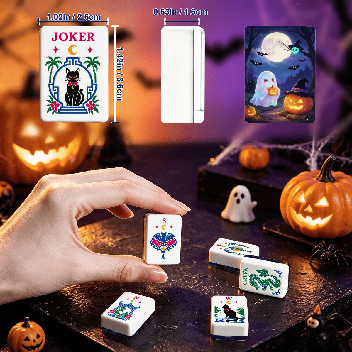 パンプキンヘックスハロウィン麻雀牌