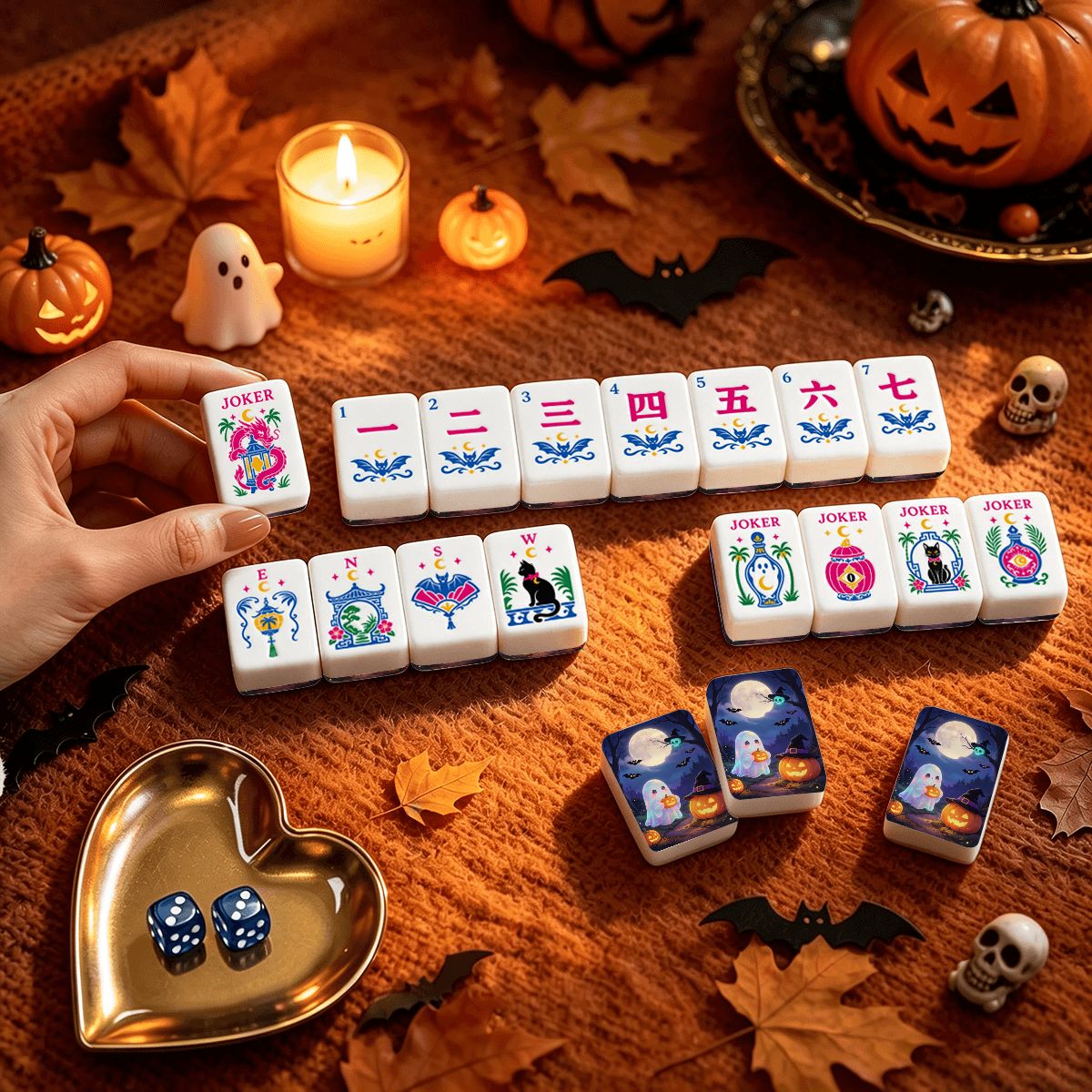 パンプキンヘックスハロウィン麻雀牌