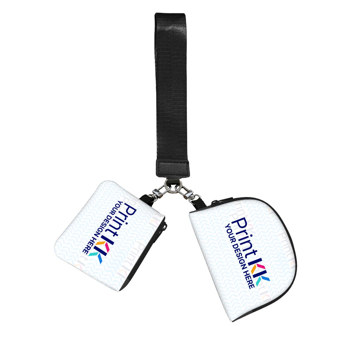 Dual Pouch Keychain Wristlet Wallet