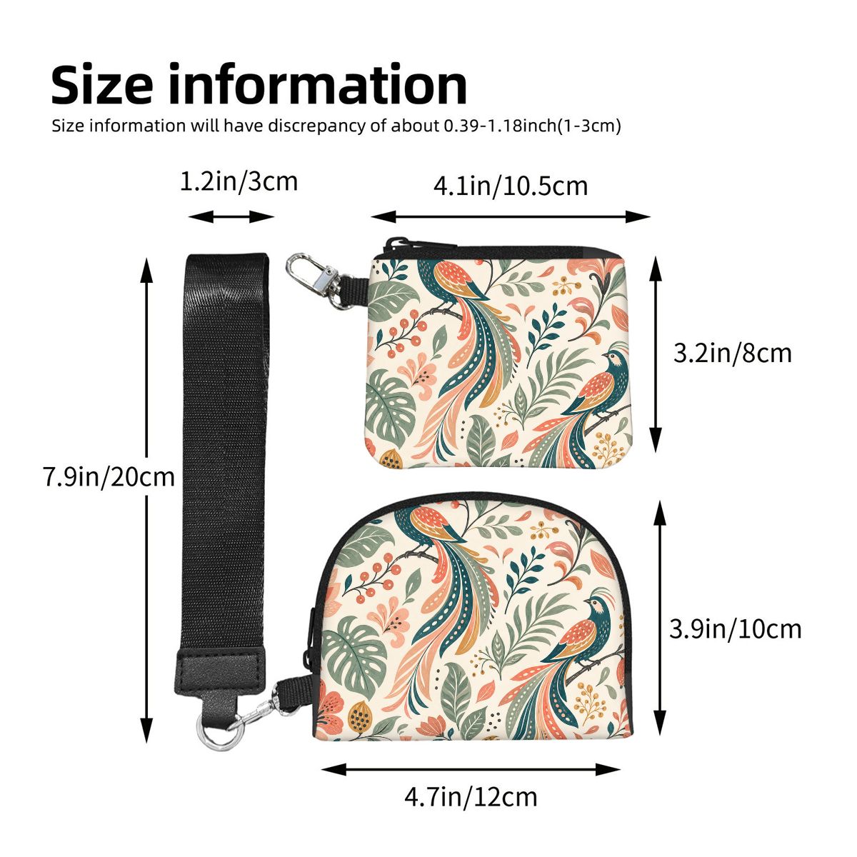 Dual Pouch Keychain Wristlet Wallet