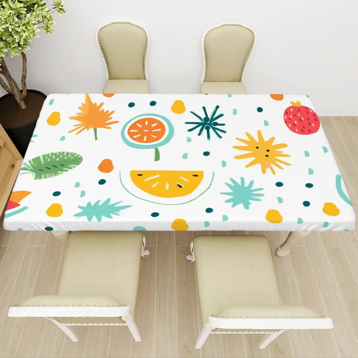 Small Rectangle Anti-Oil Table Cover with Elastic Edged