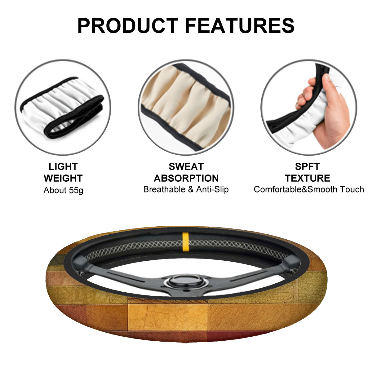 Thickened Elastic Car Steering Wheel Cover