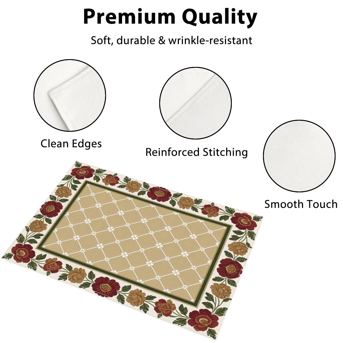 Faux Linen Placemats Set of 4