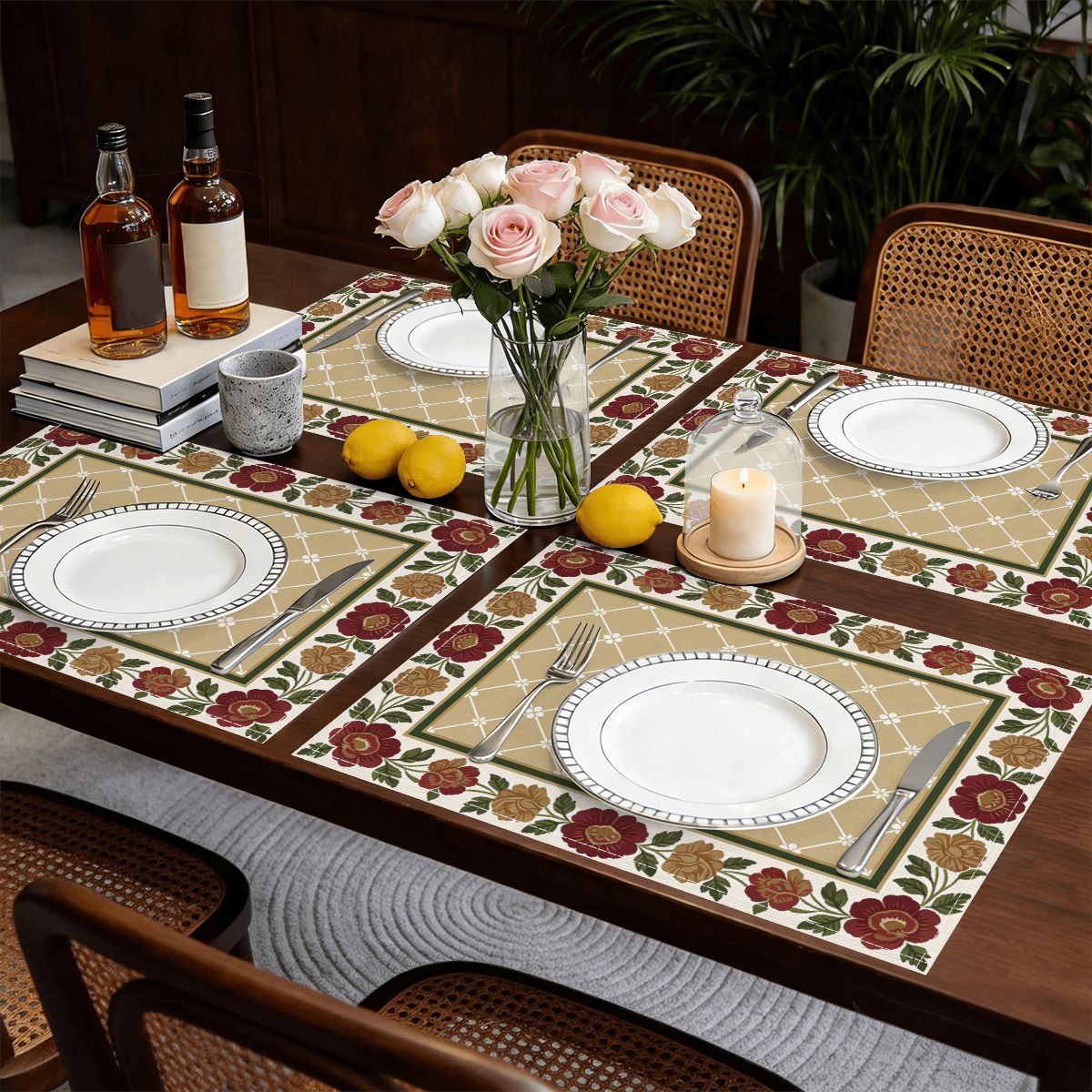 Faux Linen Placemats Set of 4