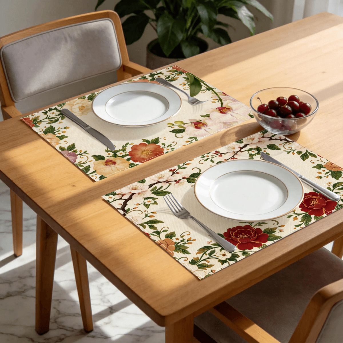 Faux Linen Placemats Set of 6