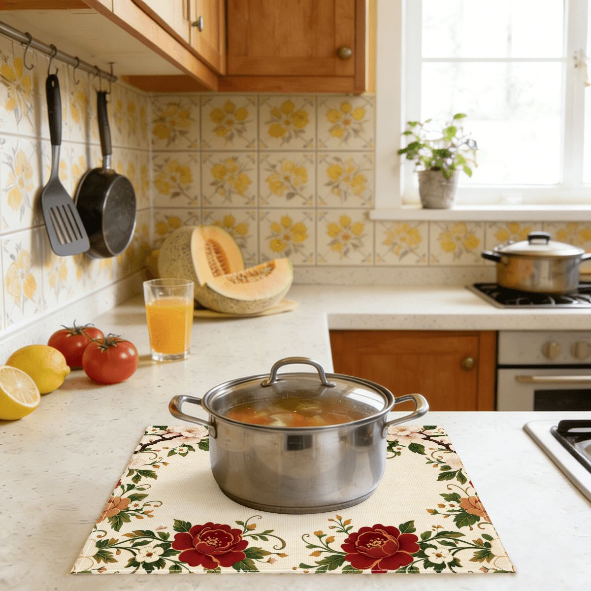 Faux Linen Placemats Set of 6