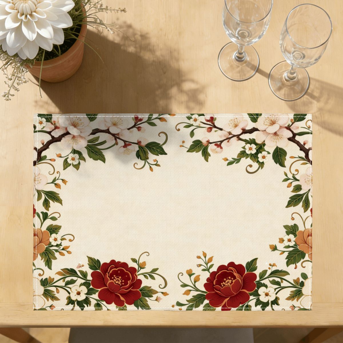 Faux Linen Placemats Set of 6