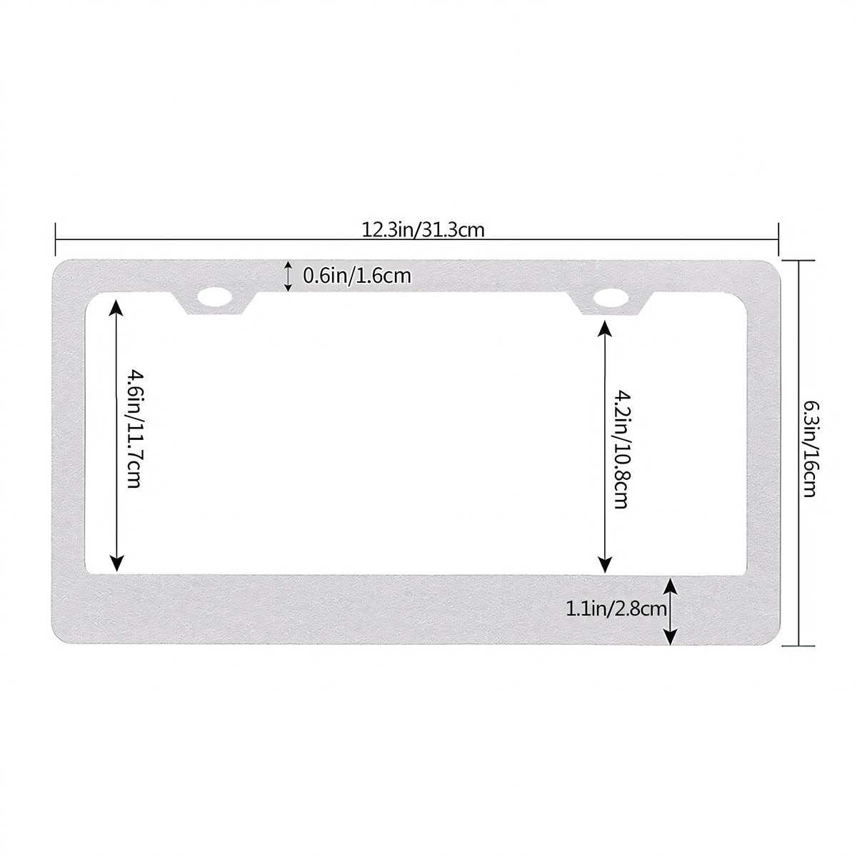 2-Hole Oval License Plate Frames 2 pcs