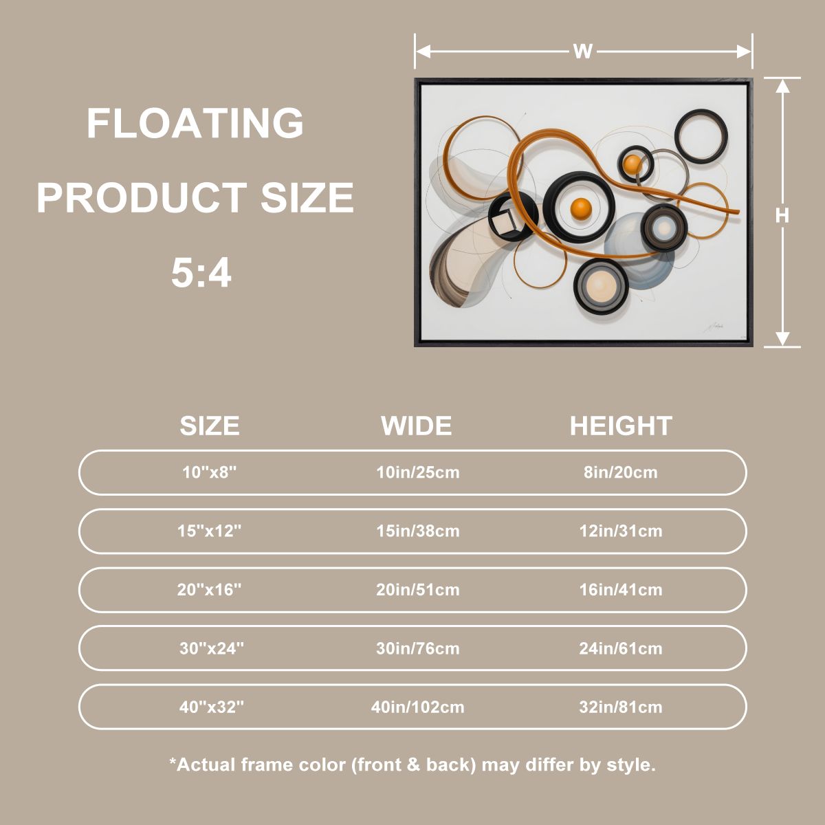 フローティングフレームキャンバス 5:4（横向き）（米国製）