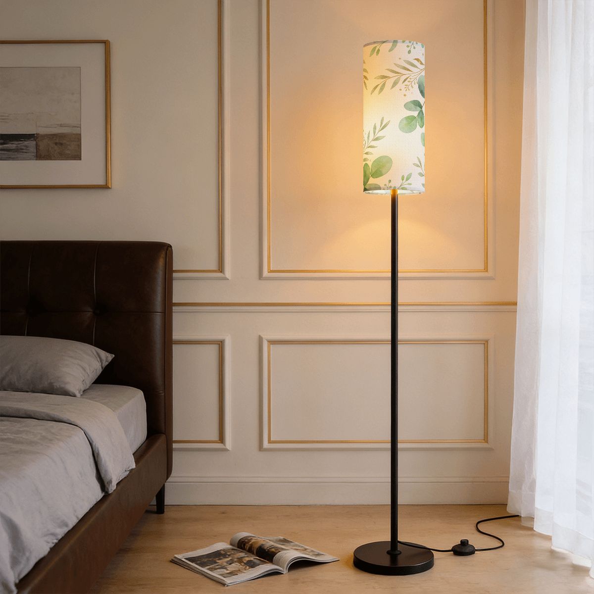 Lampe sur pied moderne (Fabriquée aux États-Unis)