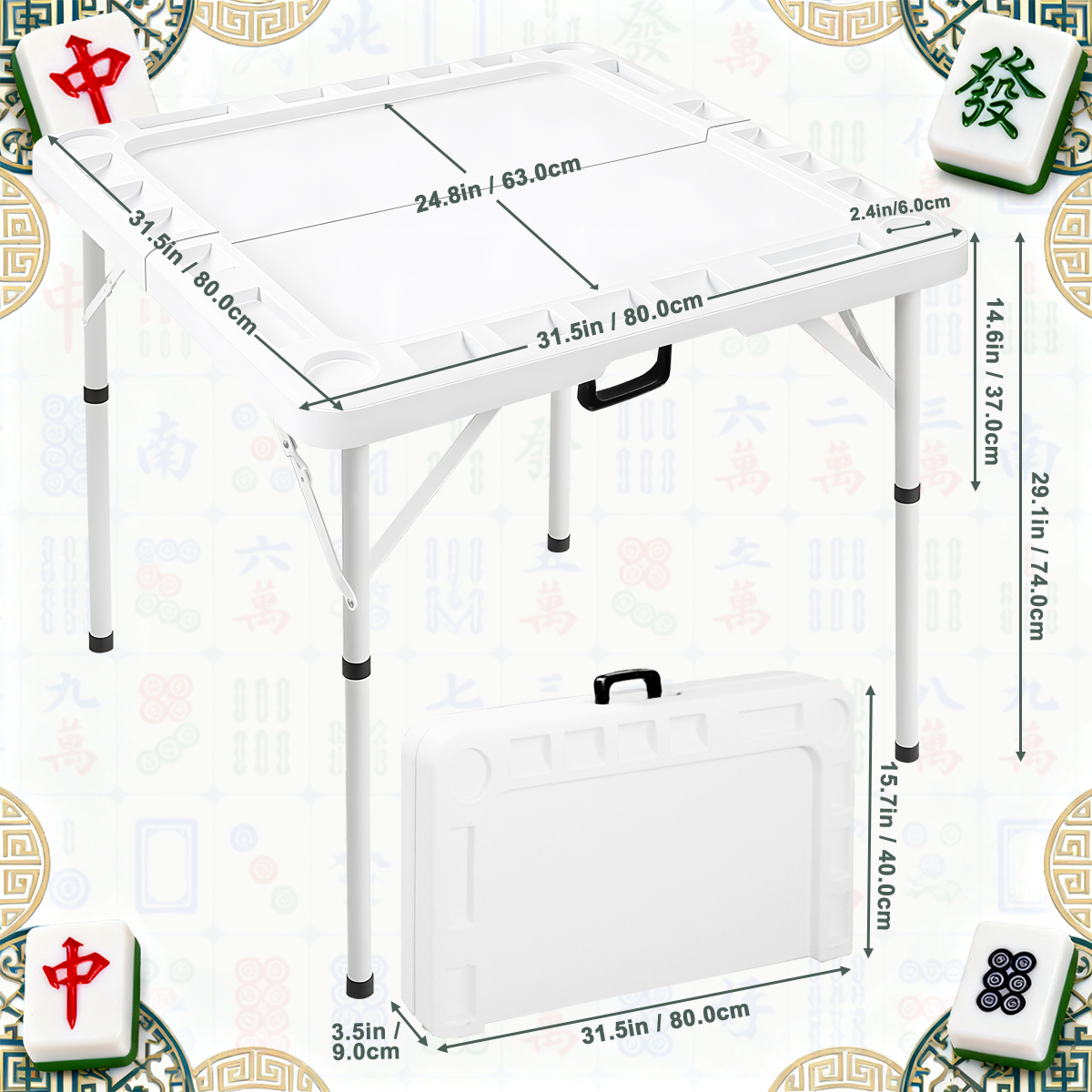 Opvouwbare Mahjongtafel