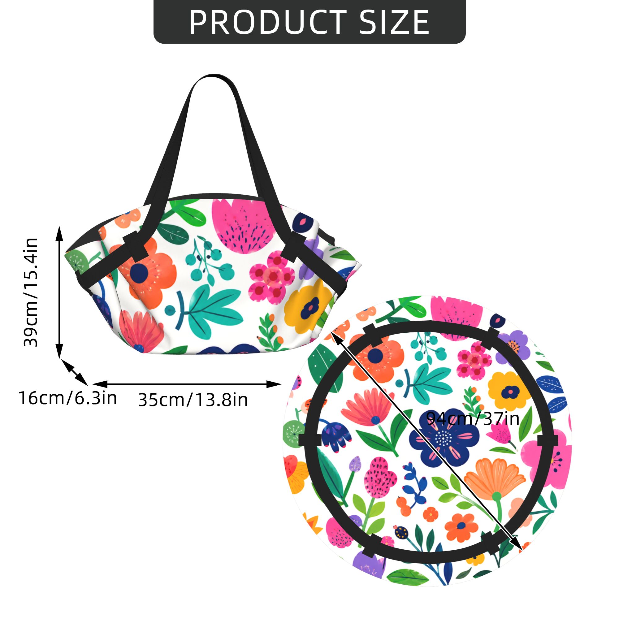 Foldable Picnic Blanket Tote Bag