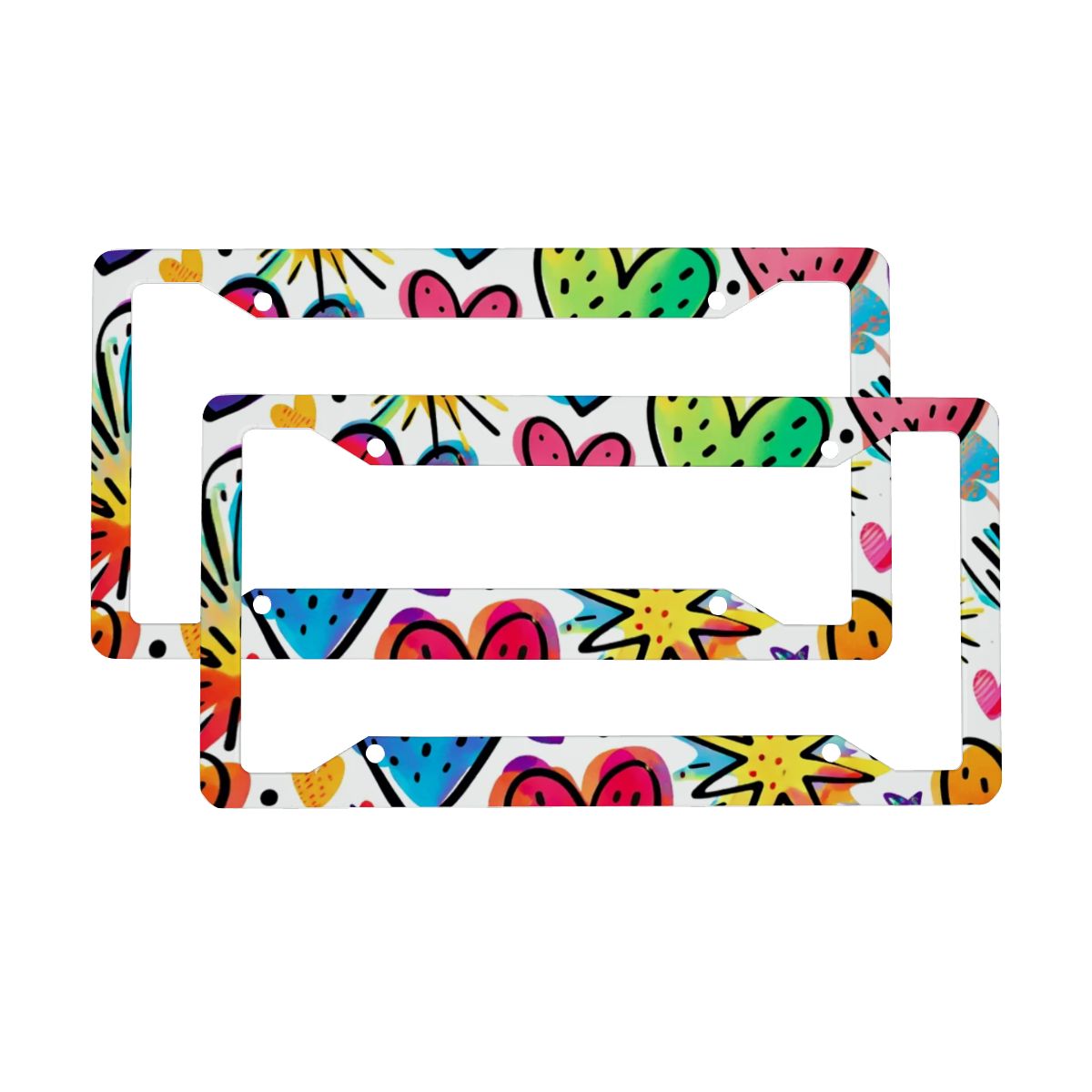 Cornici per targhe rotonde a 4 fori 2 pezzi