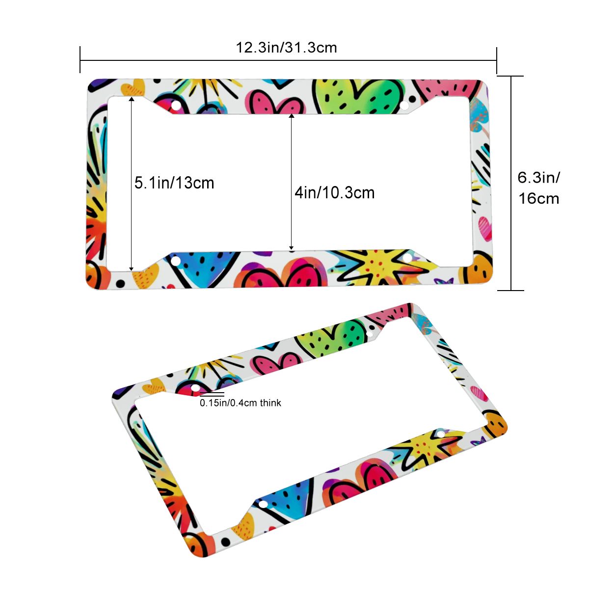 Cornici per targhe rotonde a 4 fori 2 pezzi