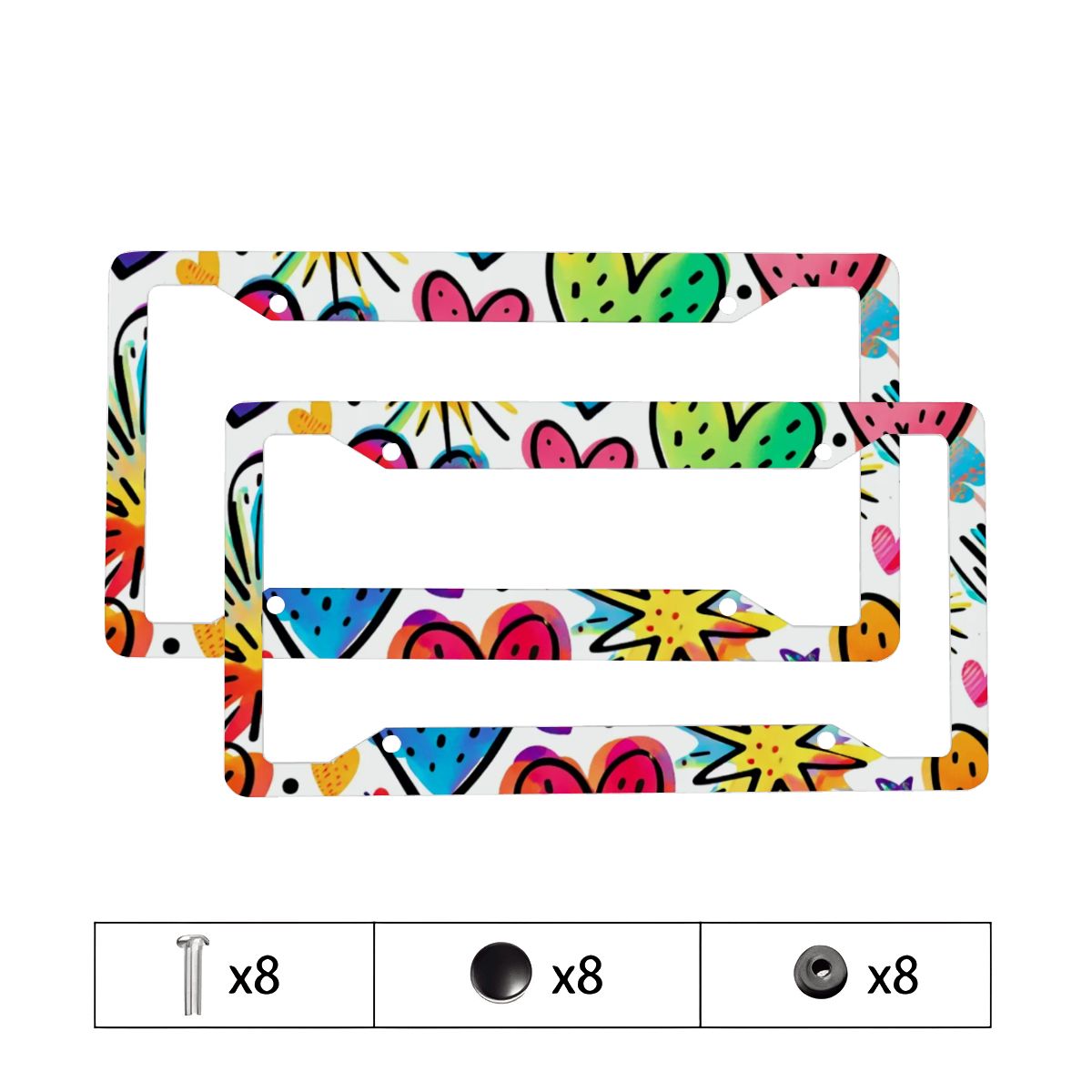 Cornici per targhe rotonde a 4 fori 2 pezzi