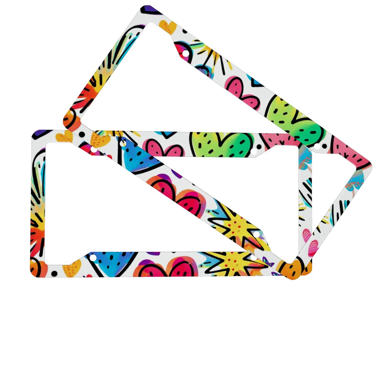 Cornici per targhe rotonde a 4 fori 2 pezzi