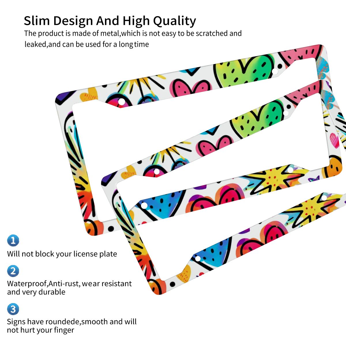 Cornici per targhe rotonde a 4 fori 2 pezzi