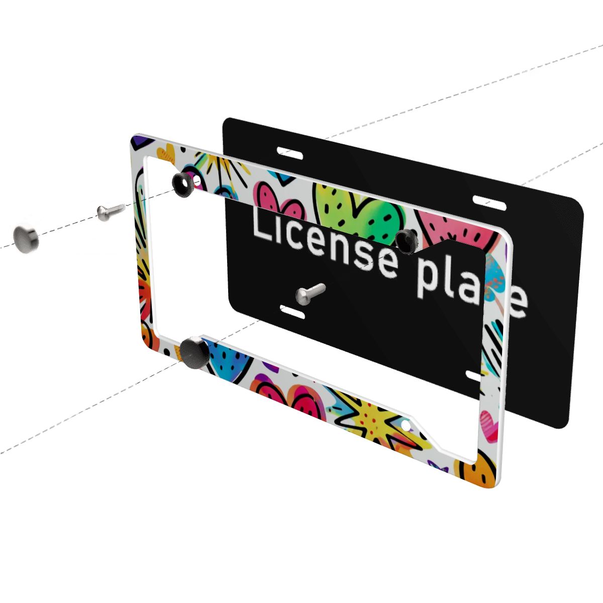 Cornici per targhe rotonde a 4 fori 2 pezzi