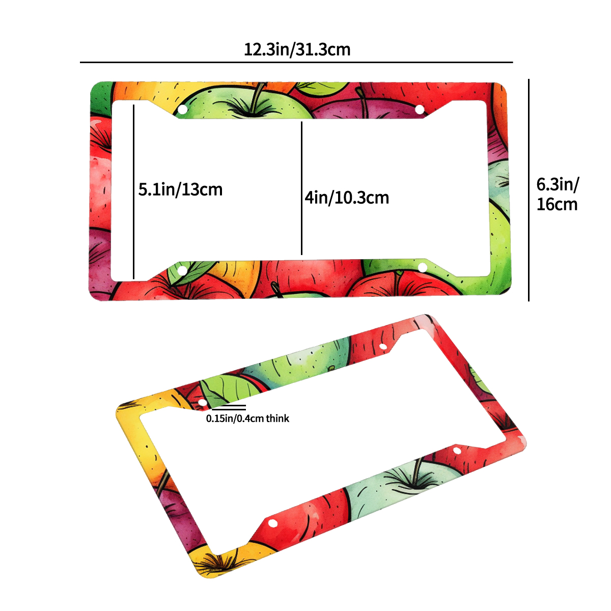 Four-Hole License Plate Frames 2 pcs