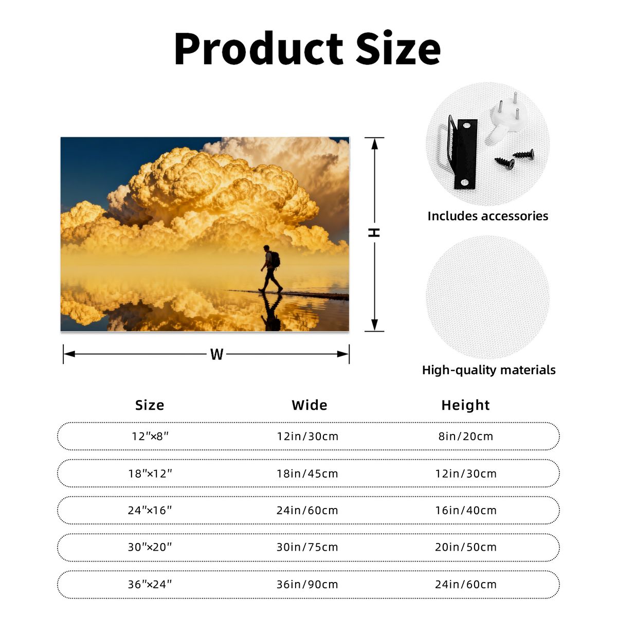 フレーム付きキャンバス絵画 (3:2) (横向き) (アメリカ製)