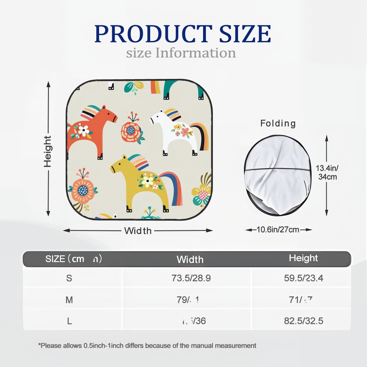 Parasole pieghevole per parabrezza anteriore 2 pezzi