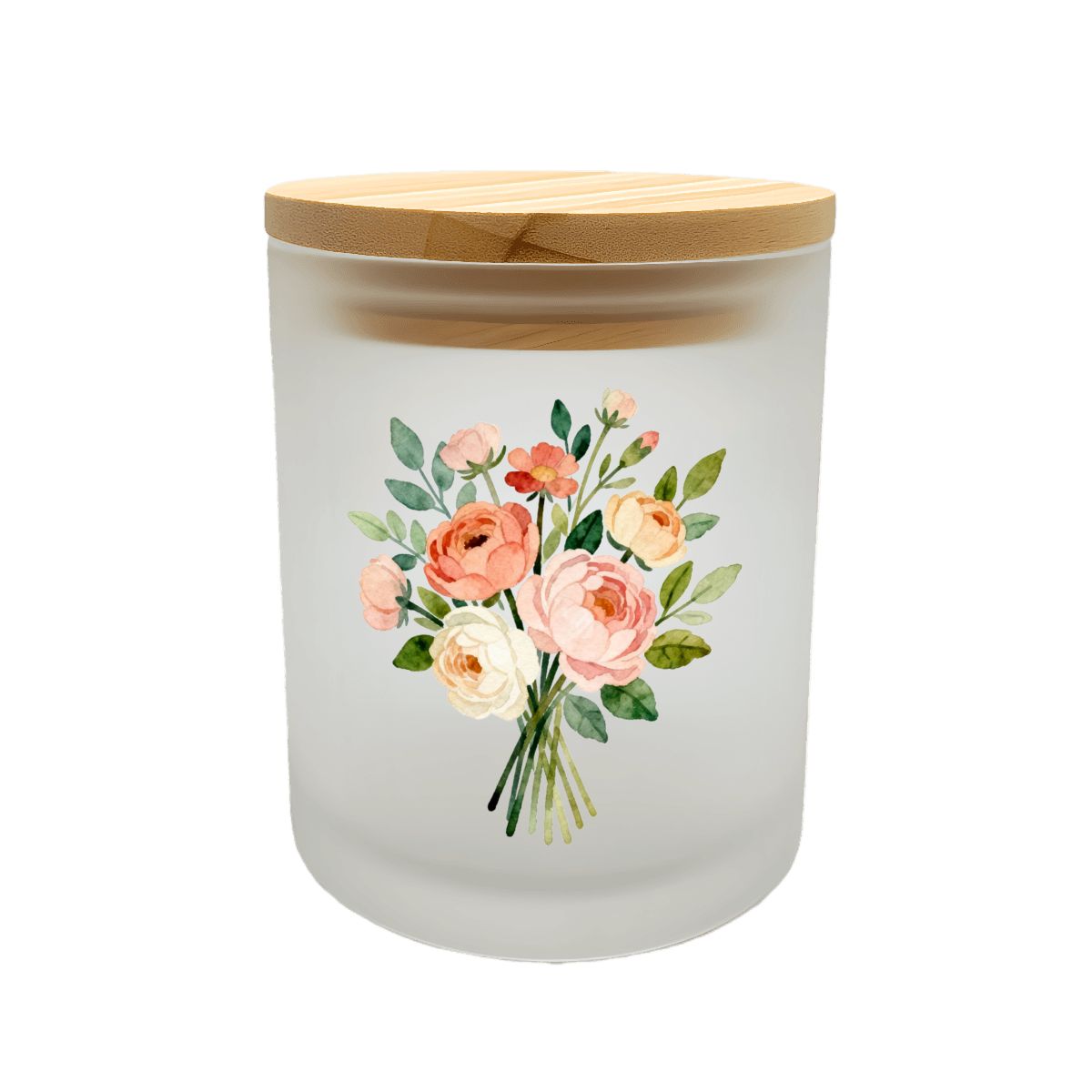 蓋付きフロストガラスジャー