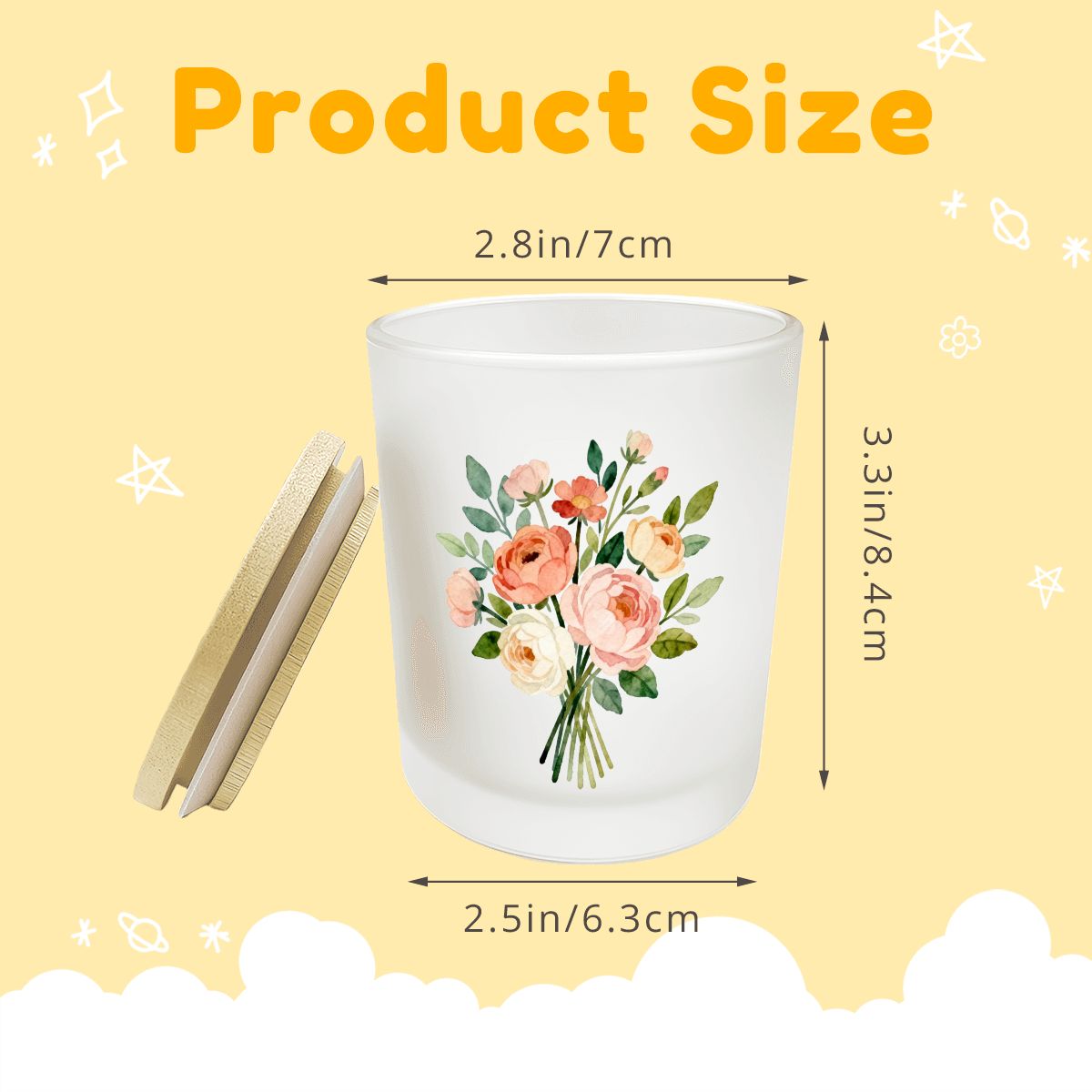 蓋付きフロストガラスジャー