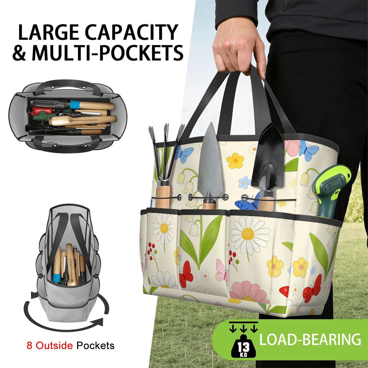 Gartengeräte-Tasche (Werkzeuge nicht enthalten)