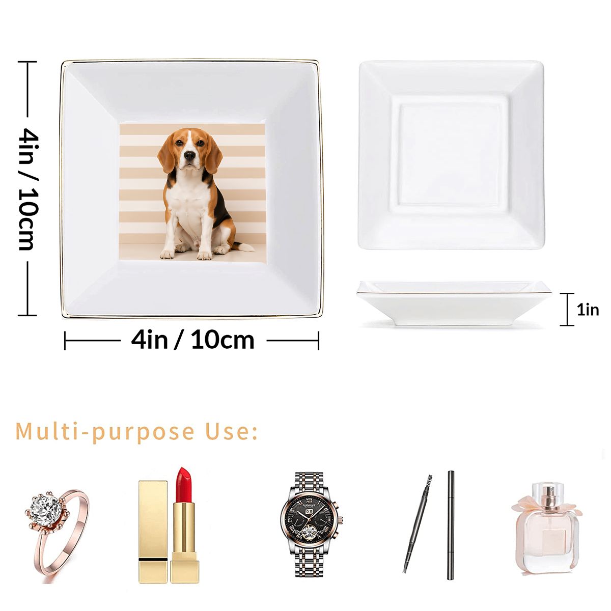 Gold Trim Jewelry Dish