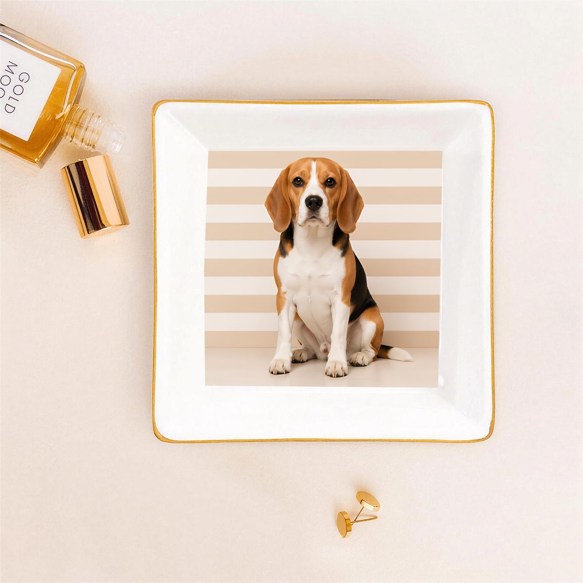 Gold Trim Jewelry Dish