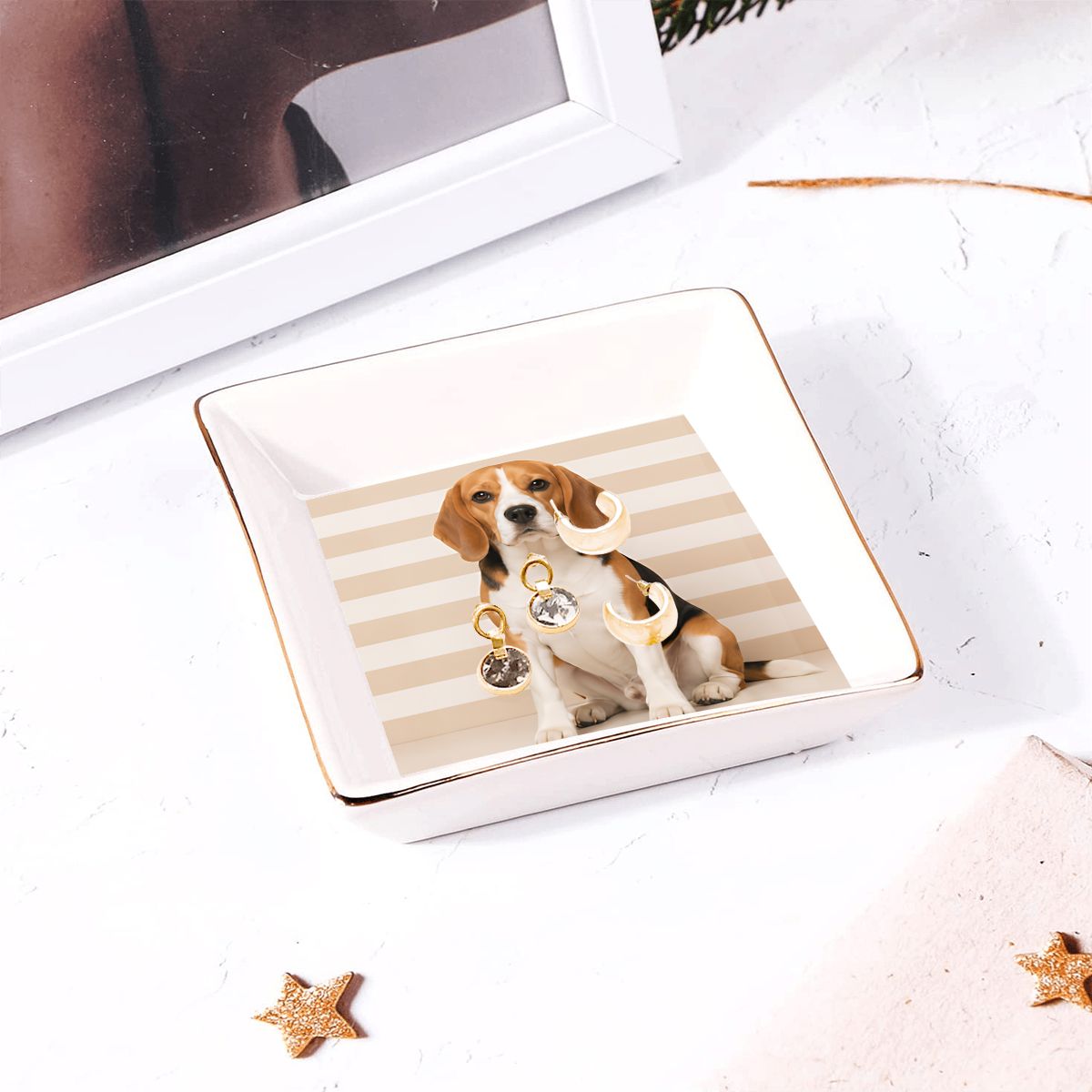 Gold Trim Jewelry Dish