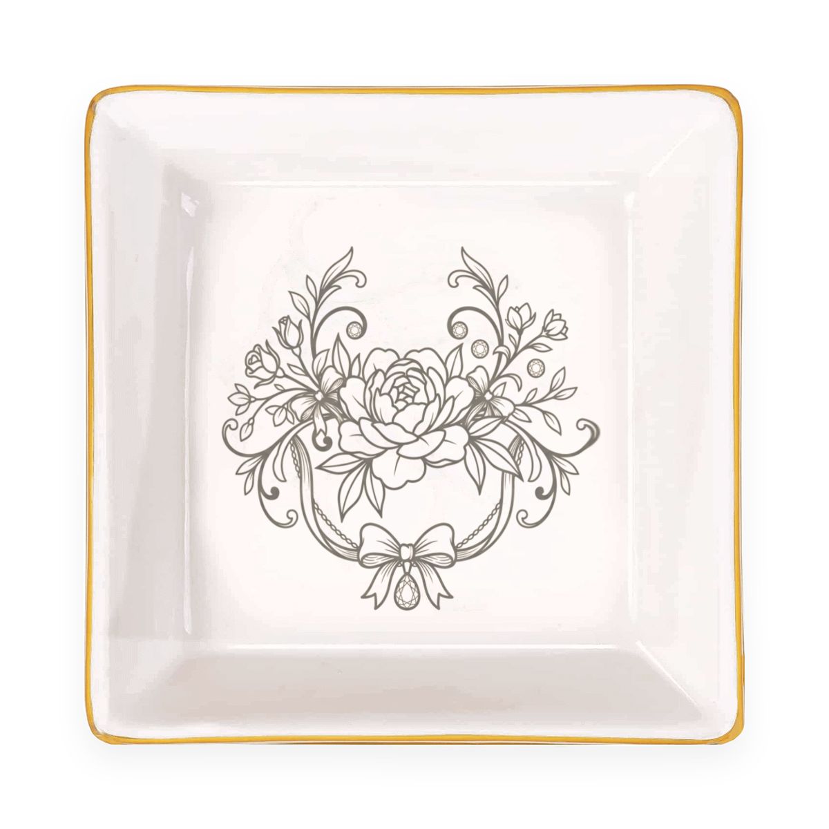 Gold Trim Jewelry Dish