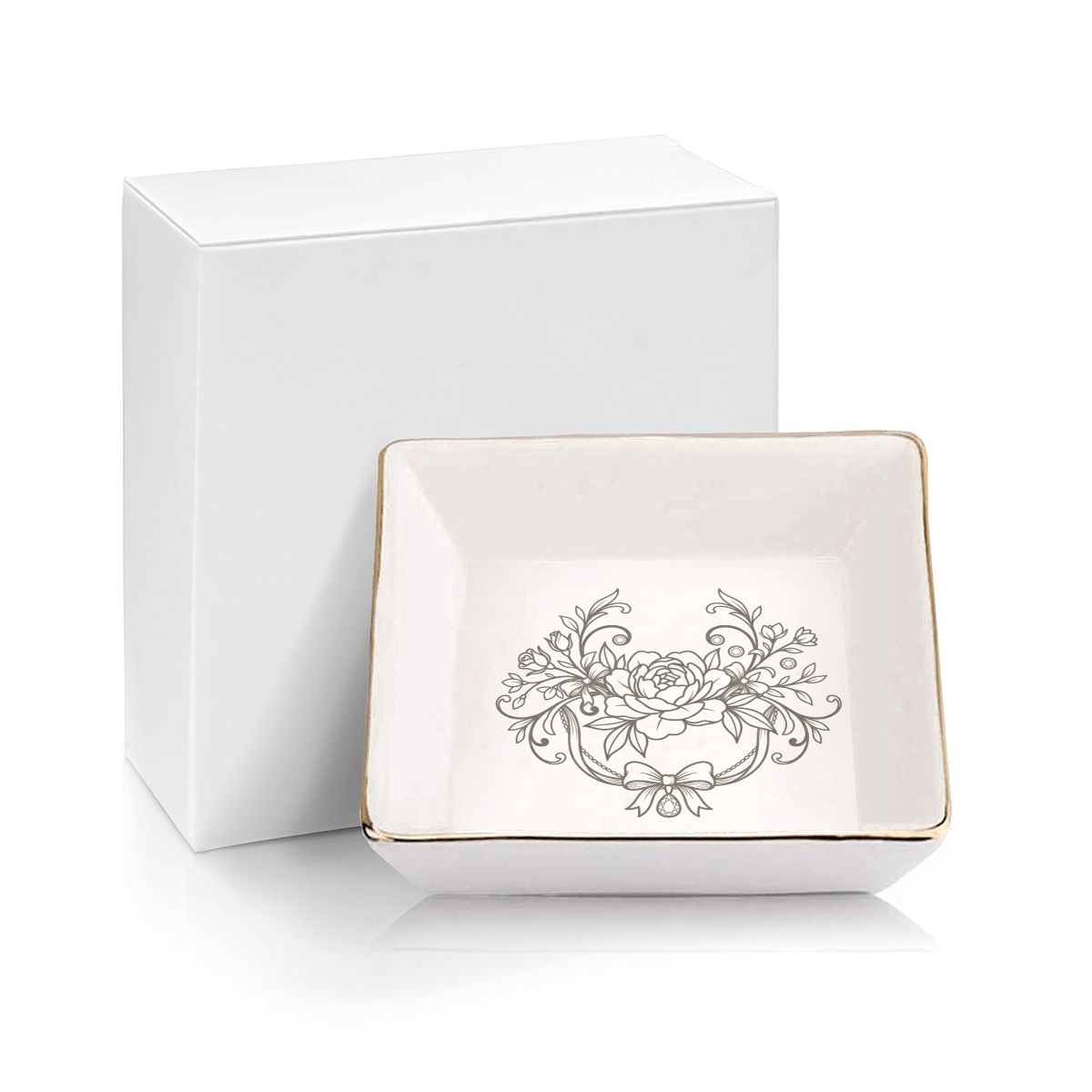 Gold Trim Jewelry Dish