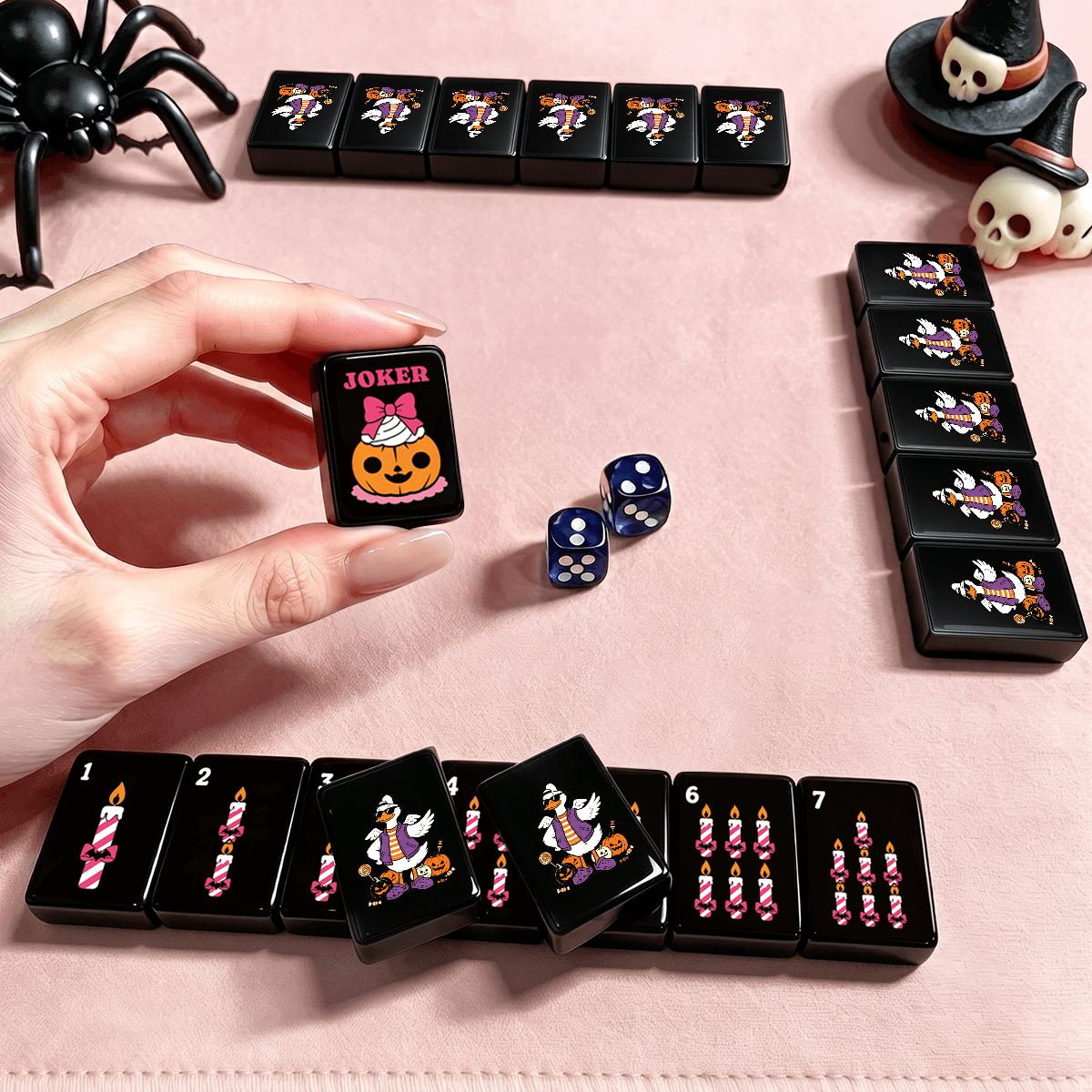 Gothic Dessert Halloween Mahjong Tiles - Single Layer