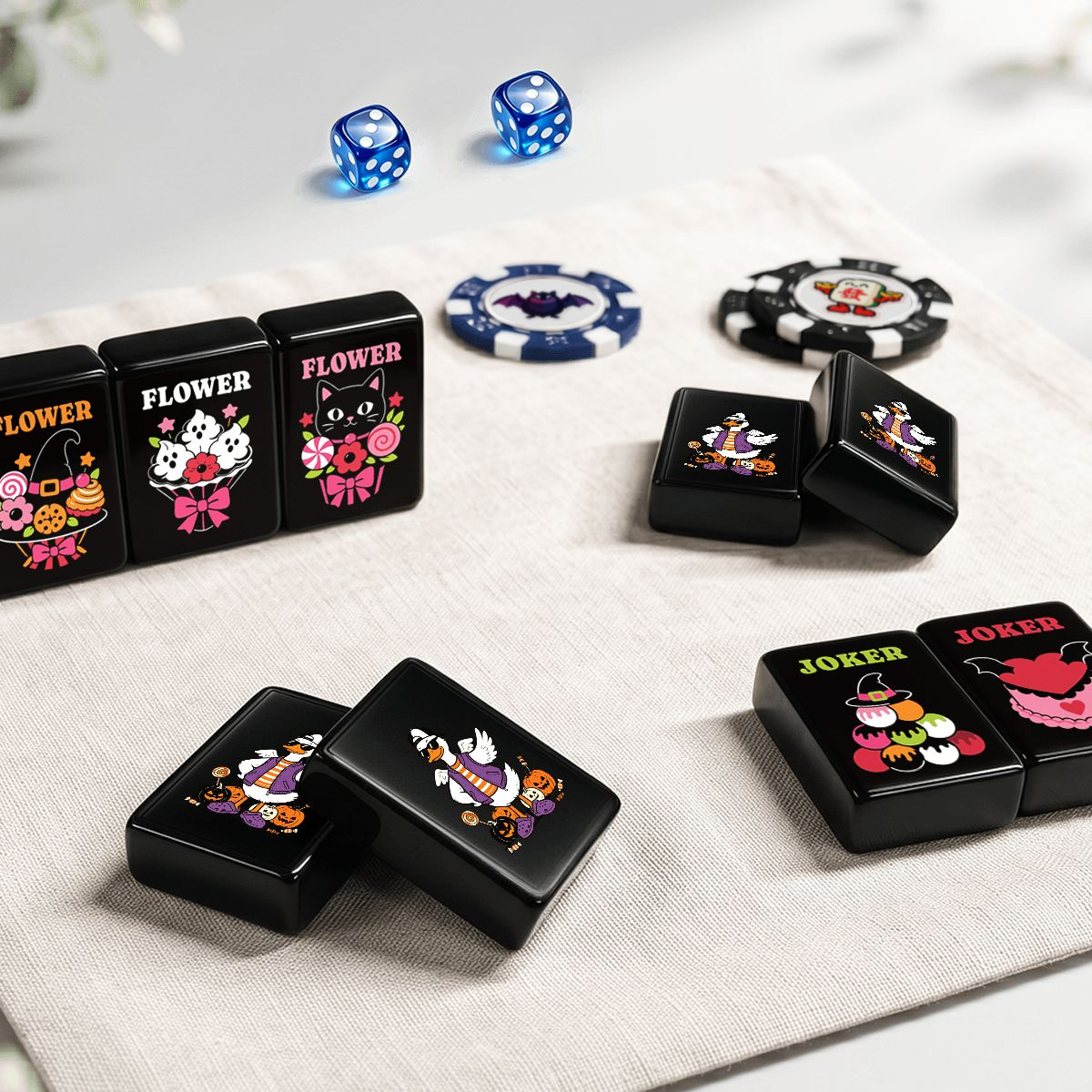 Gothic Dessert Halloween Mahjong Tiles - Single Layer