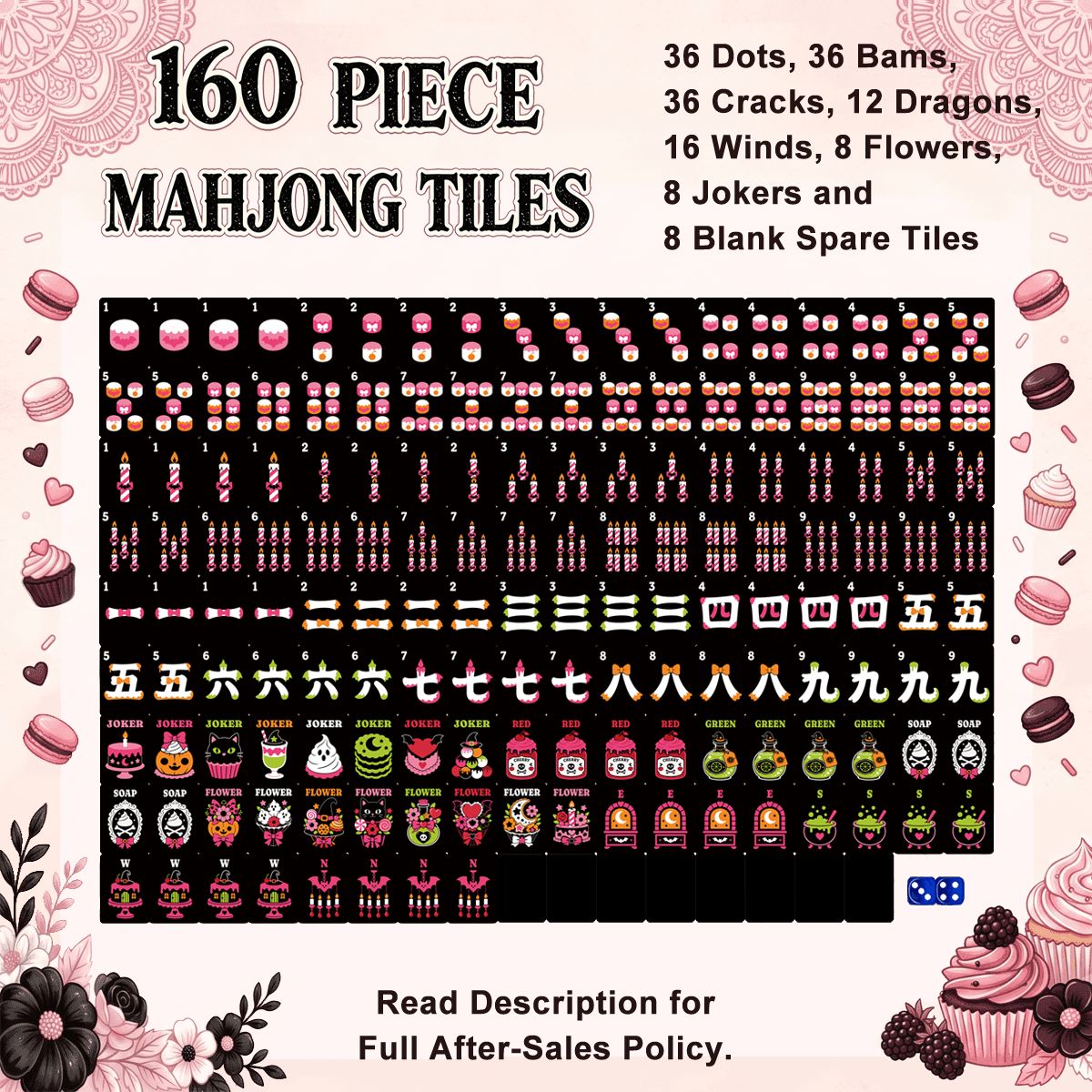 Gothic Dessert Halloween Mahjong Tiles