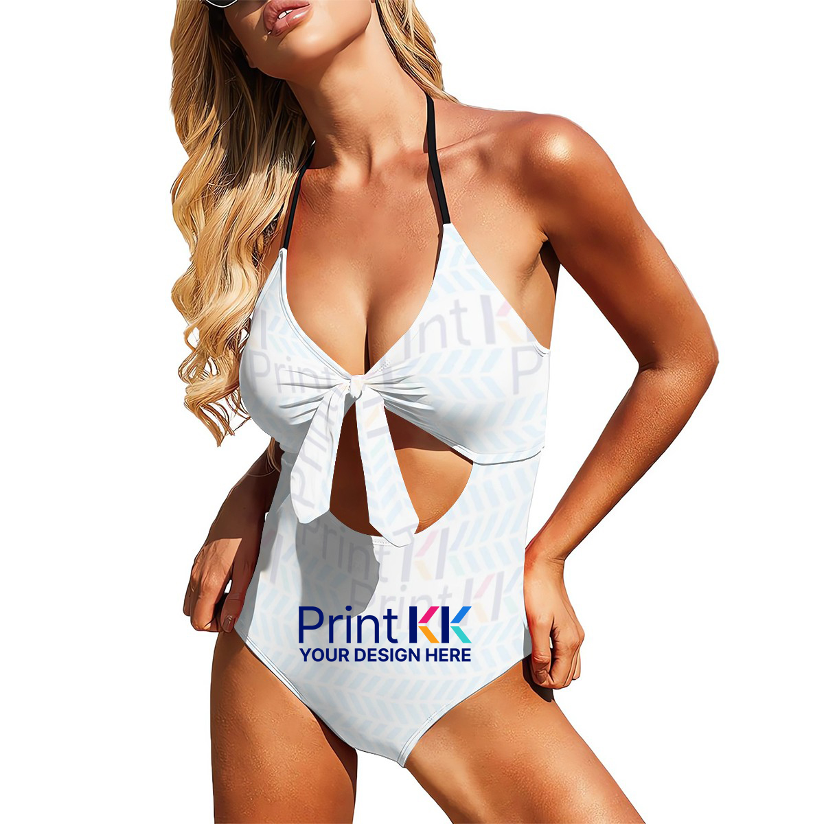 Lace-Up One Piece Swimsuit Women Customized Services