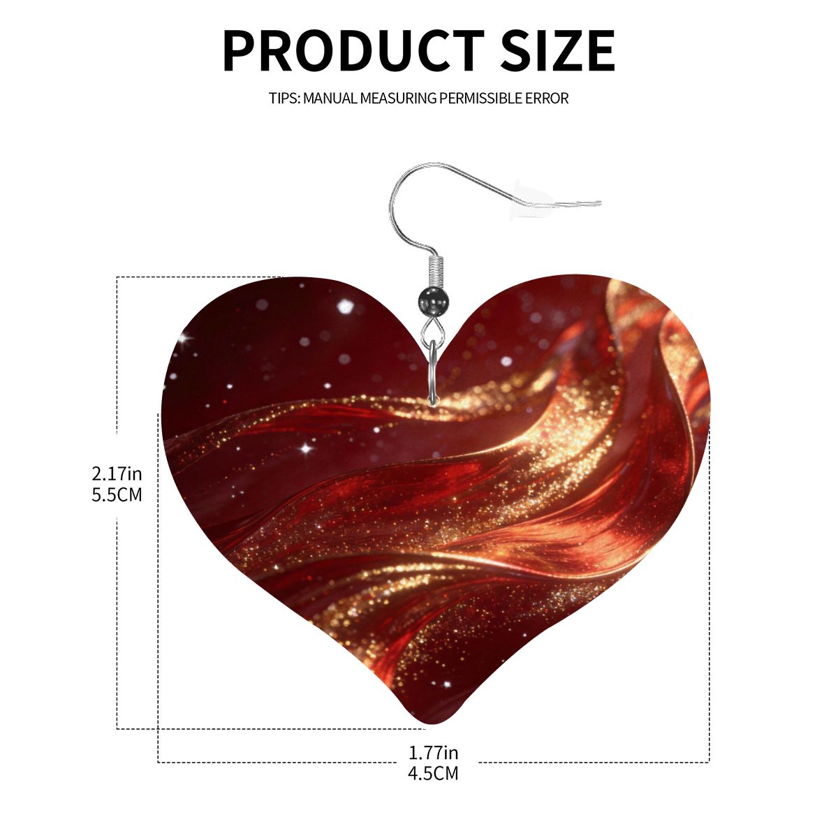 Pendientes de cuero en forma de corazón