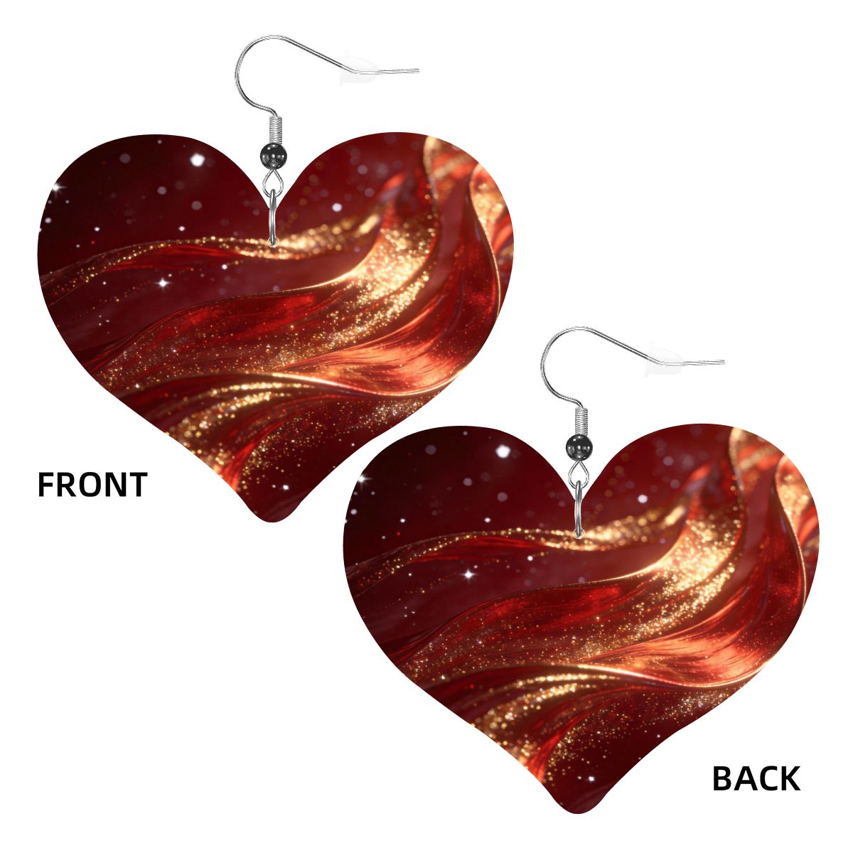 Pendientes de cuero en forma de corazón