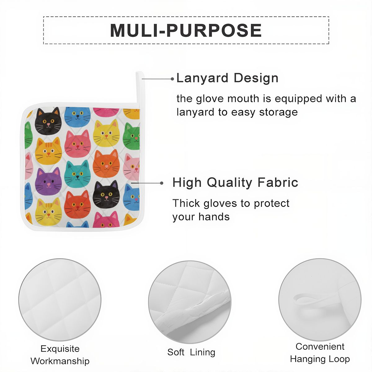 Heat Resistant Pot Holders Set of 2