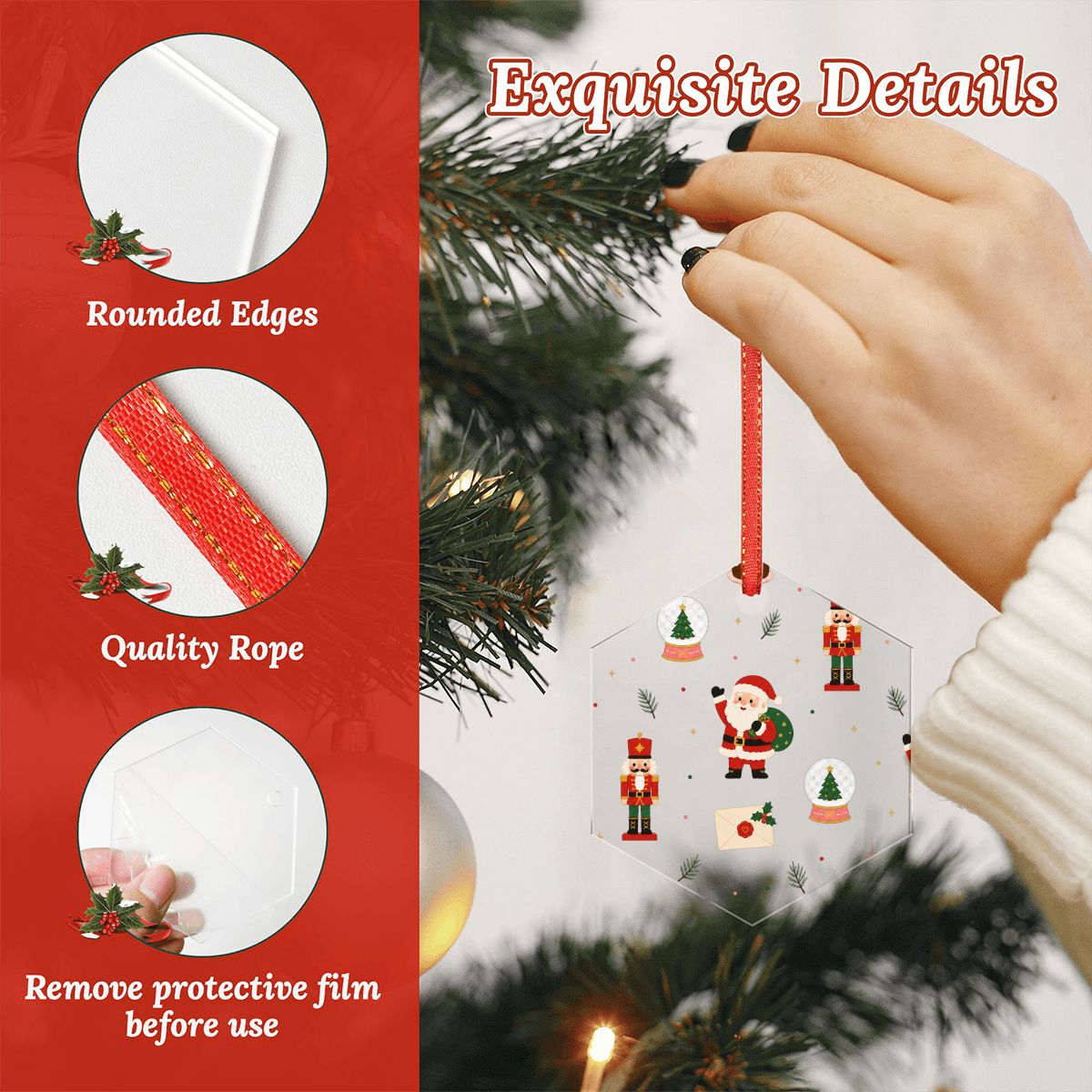 Hexagon Acrylic Ornament