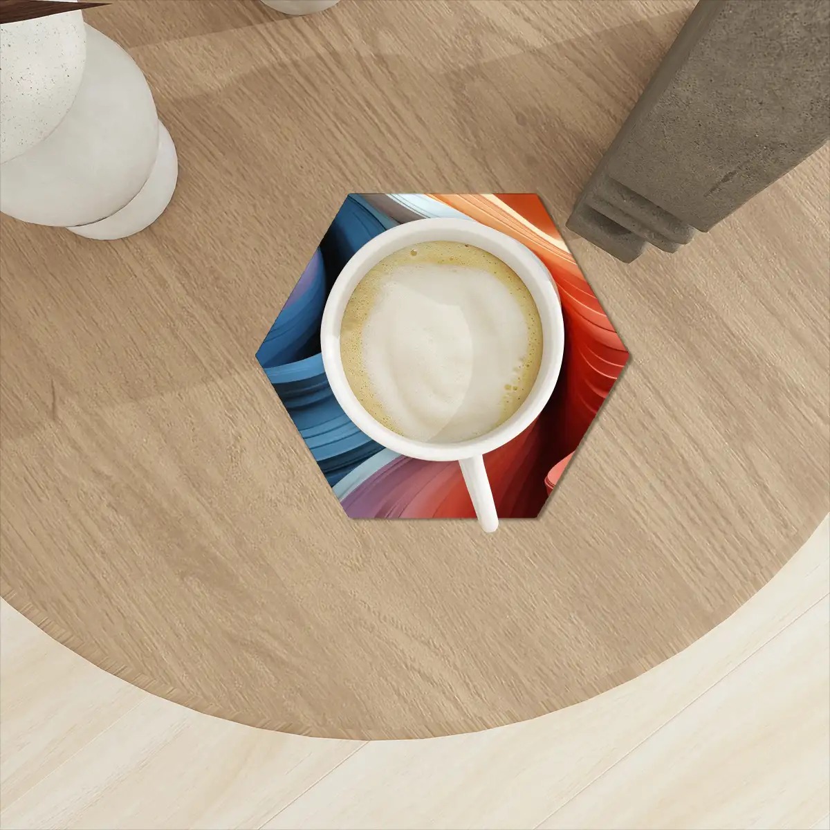 Hexagon Ceramic Coasters Set of 6