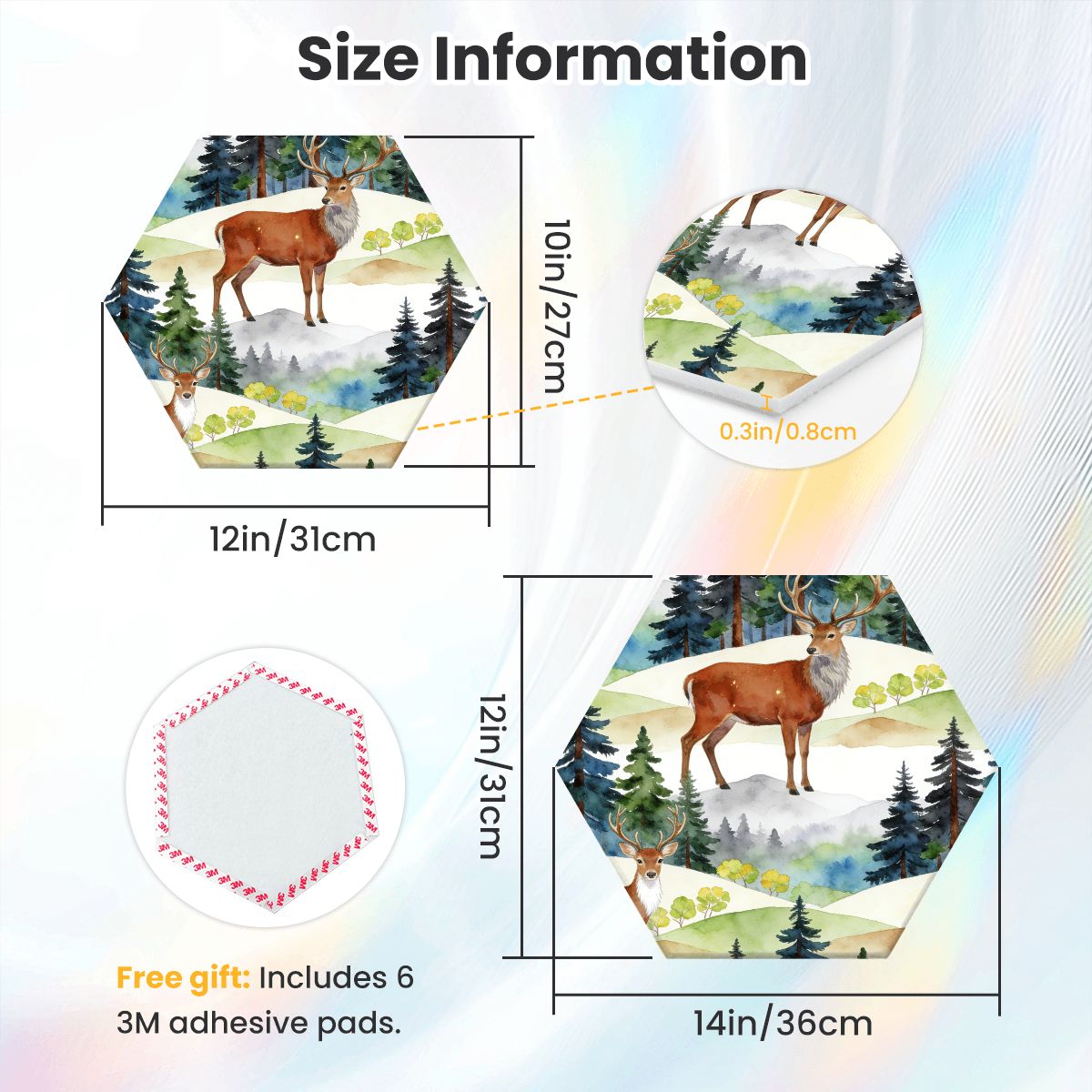 Pannelli Fonoassorbenti Esagonali 3 Pezzi