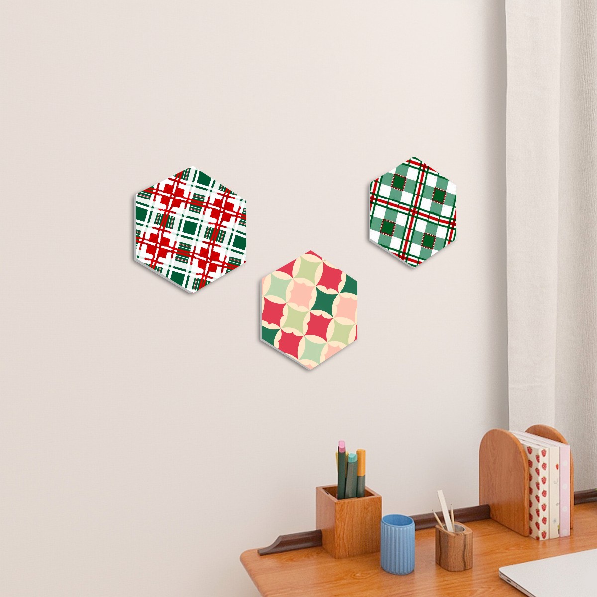 Hexagon Sound Absorbing Panels 3 Pieces