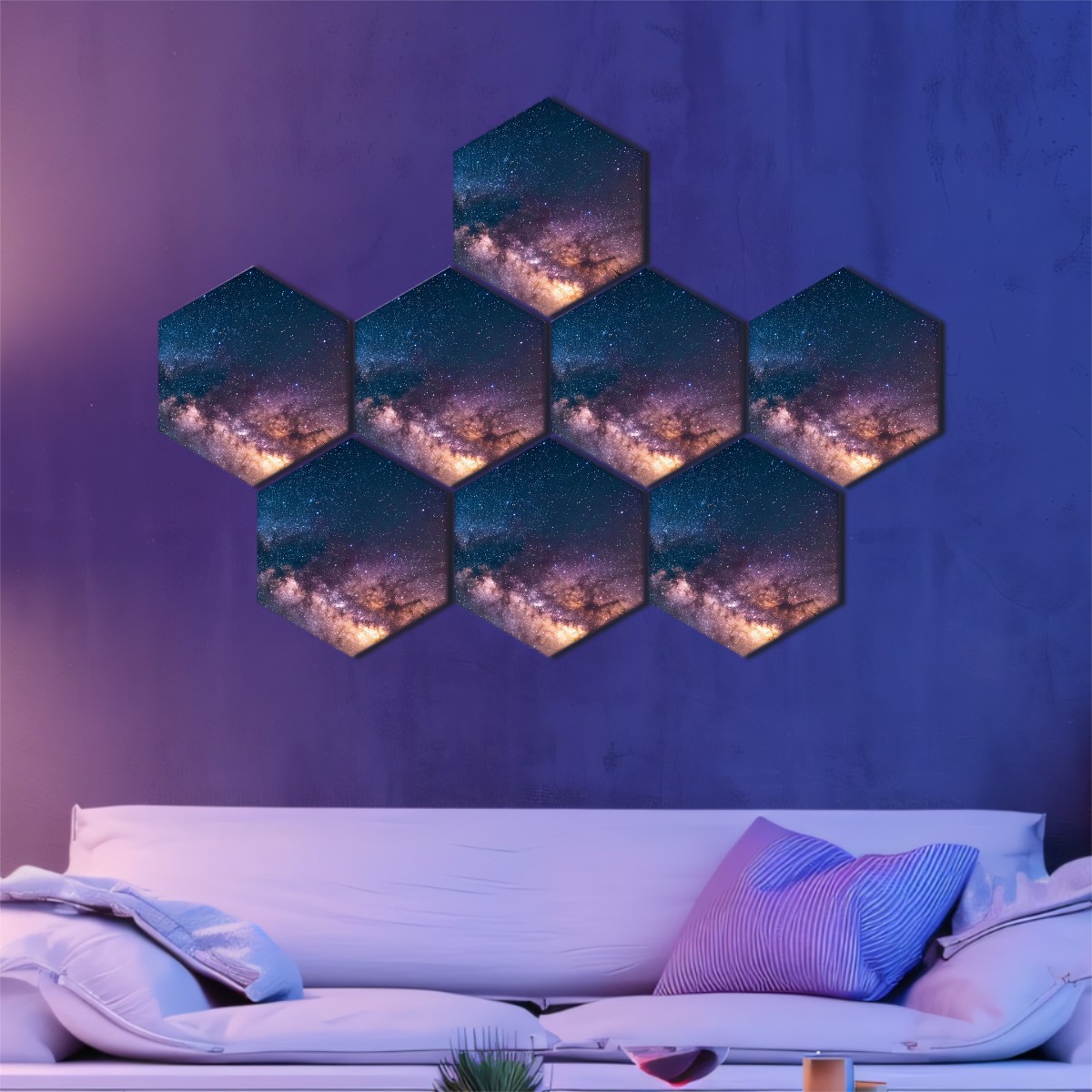 Hexagon Sound Absorbing Panels 8 Pieces