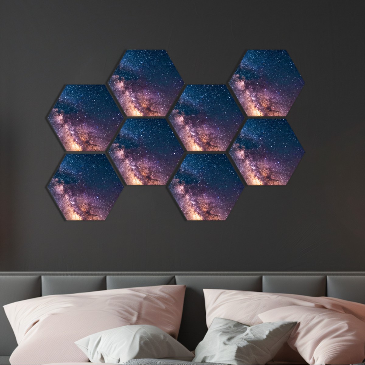 Hexagon Sound Absorbing Panels 8 Pieces