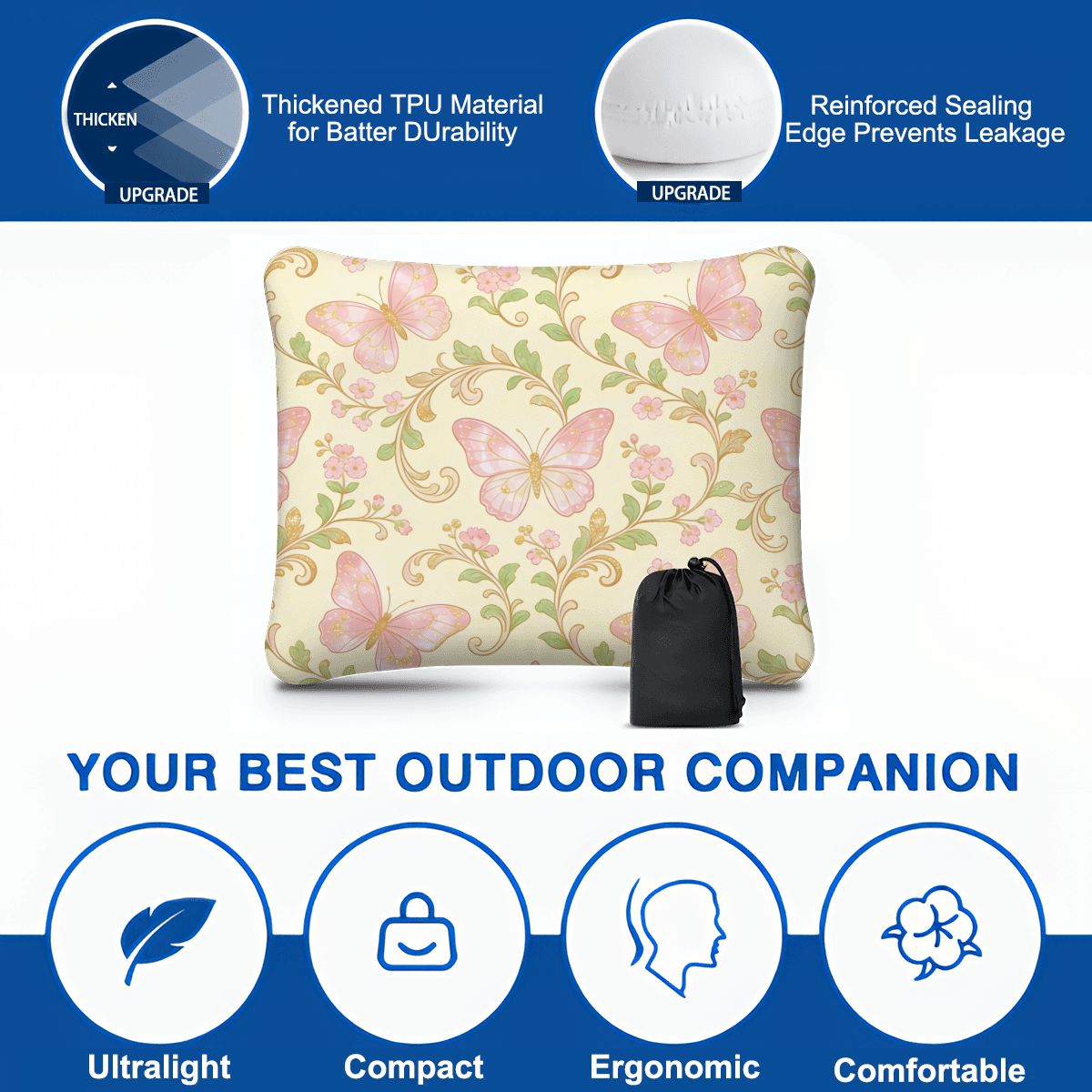 Oreiller de camping gonflable