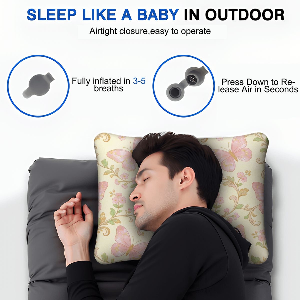 Oreiller de camping gonflable