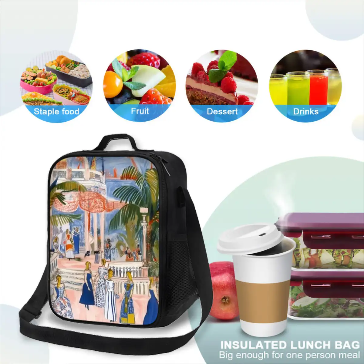 Insulated Lunch Box with Shoulder Strap