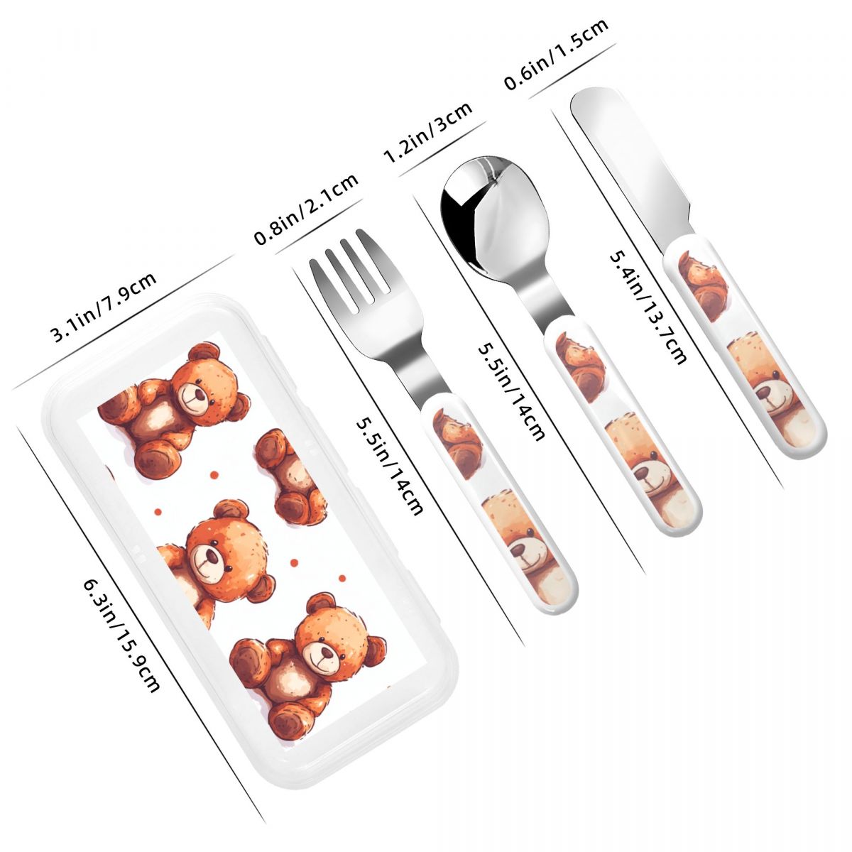 Kids Cutlery Set Straight Handle